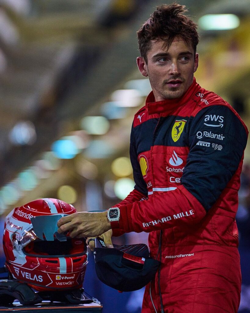 Charles Leclerc wearing his RM 67-02