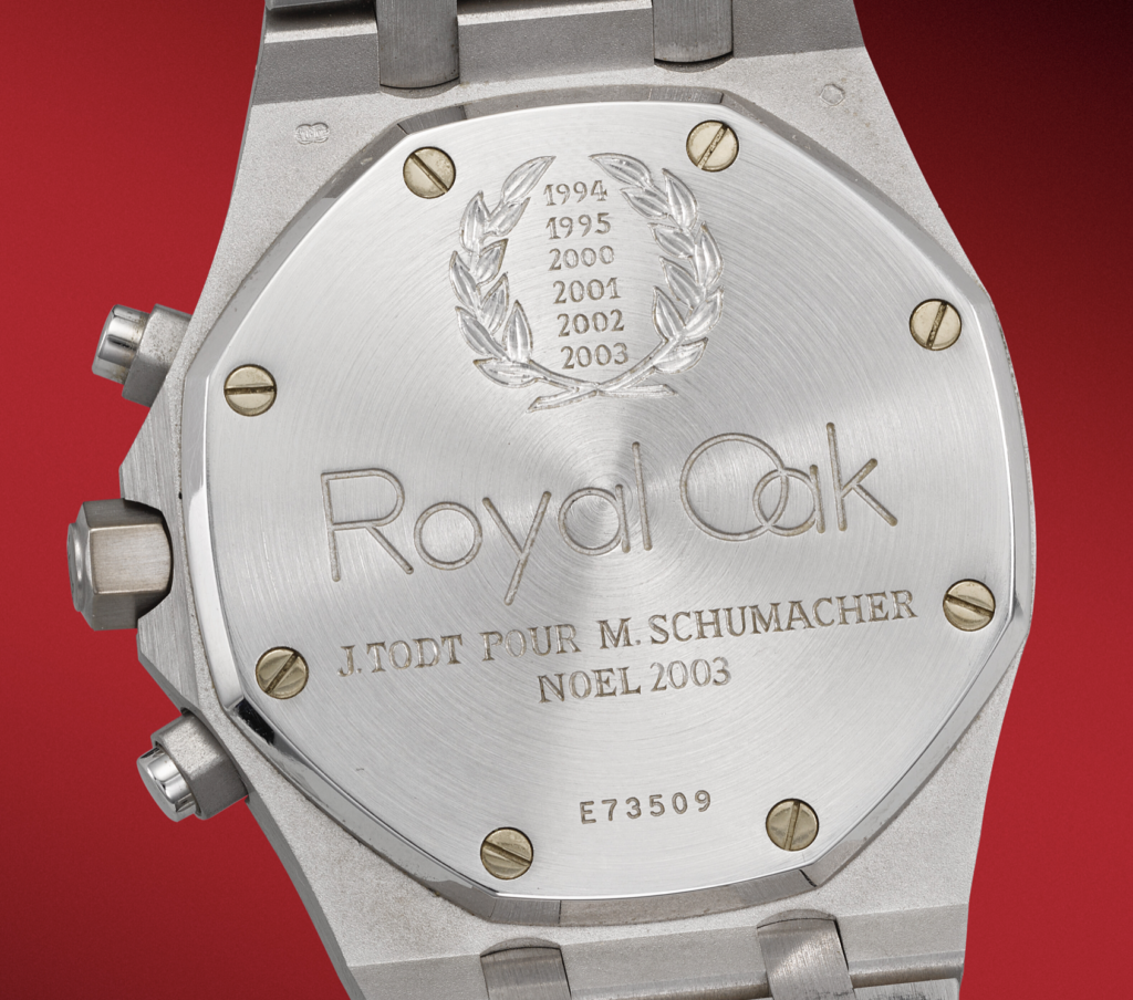 Michael Schumacher Audemars Piguet Royal Oak Chronograph caseback